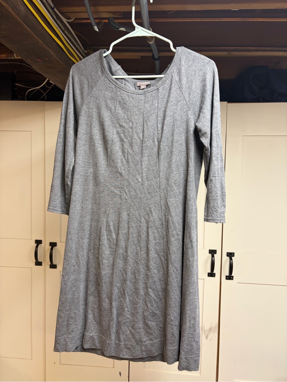 J. Jill Heather Gray Midi A-Line Knit Dress